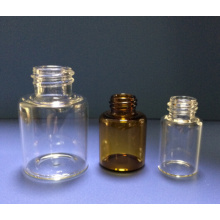 Четкие и янтарных трубчатые резьбовое стеклянная бутылка с небольшой рот